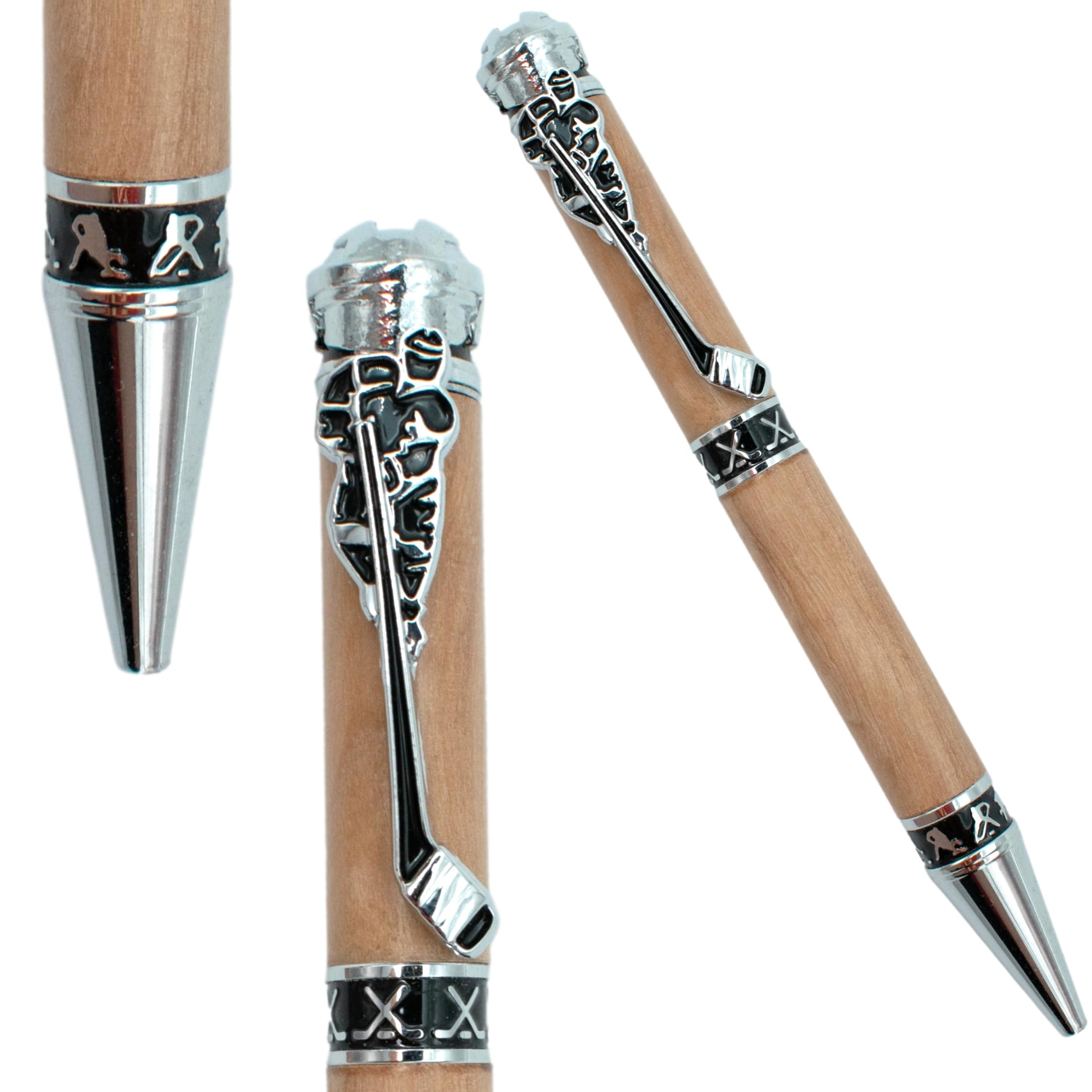 Penna personalizzata | HOCKEY | in legno con nome, nome, testo - incisione laser personalizzabile - idea originale e unica - artigianale fatto a mano - confezione regalo uomo donna