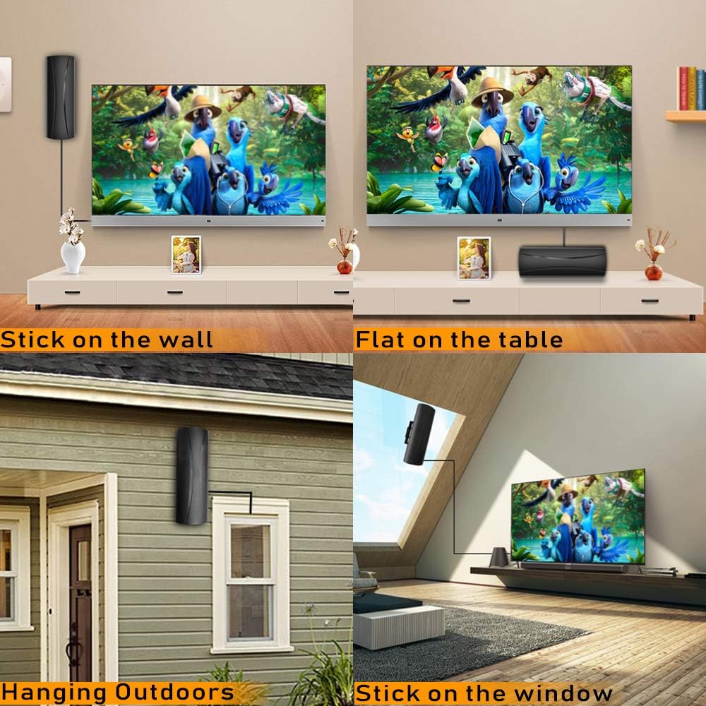 Amplified Indoor Outdoor Digital HDTV Antenna 320 Miles 360°Reception Range Indoor Antenna-36ft Coaxial Cable Support 4K 1080p All Older and Smart TV-Indoor Outdoor Antenna Amplifier Signal Booster : Electronics