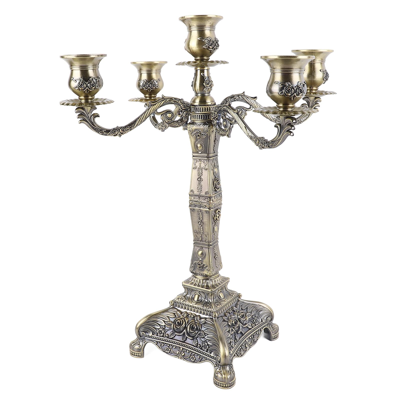 Portacandele Vintage Elegante Candelabro a Colonna in Stile Gotico per Cene Romantiche a Lume di Candela in Lega di Zinco (#3)