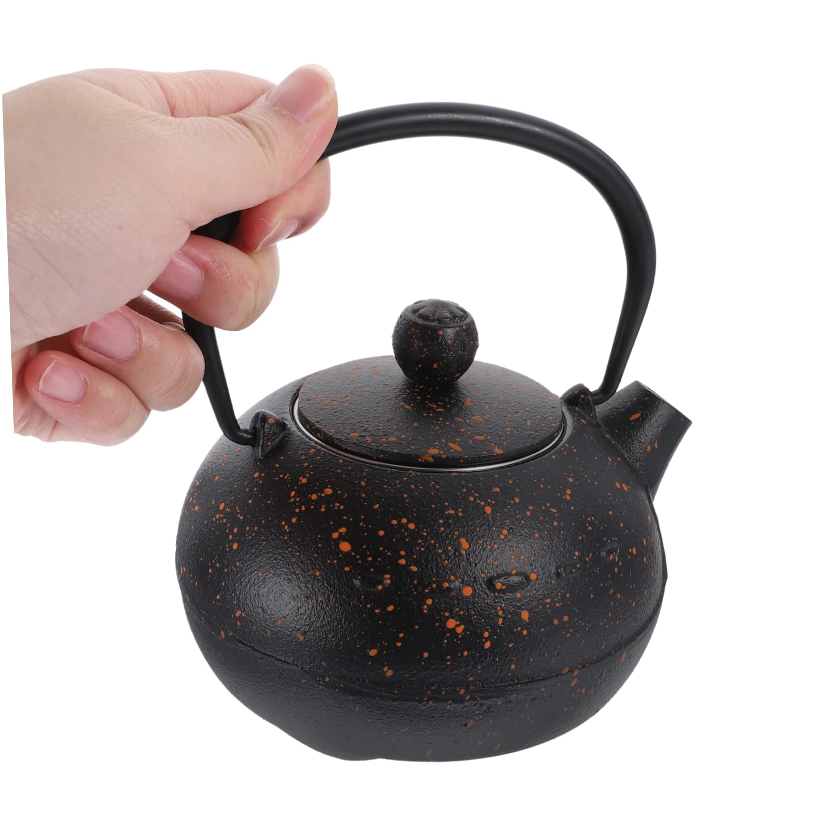 Tetera de Hierro Fundido Negra 0, 4 L para Casa de Té | Estilo Vintage Retro, Cómoda de Sostener, Hierro Resistente y Forma Agradable
