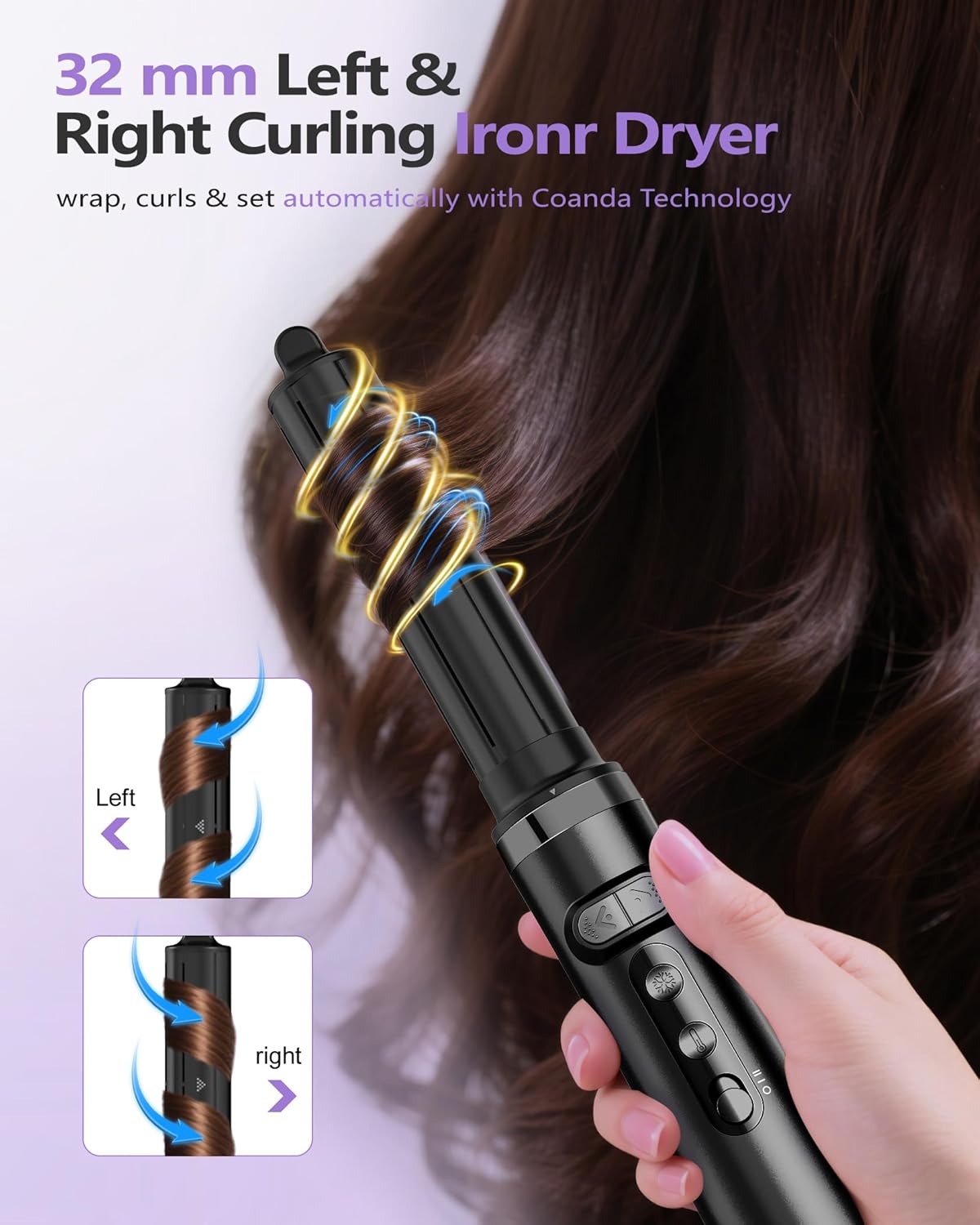 TASNEEM Hair Dryer Brush, 7 in 1 Pro Hot Air Styler for Hair Styler, Rotating Hair Dryer Brush, Auto-Wrap Curlers,Paddle Brush for Fast Blow Dry & Curling Volumizing Straightening with Travel Case