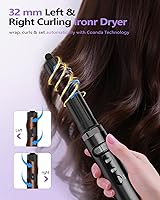 Vista 3 de TASNEEM Cepillo secador de pelo, estilizador de aire caliente profesional 7 en 1 para estilizar el cabello, cepillo giratorio para secador de pelo