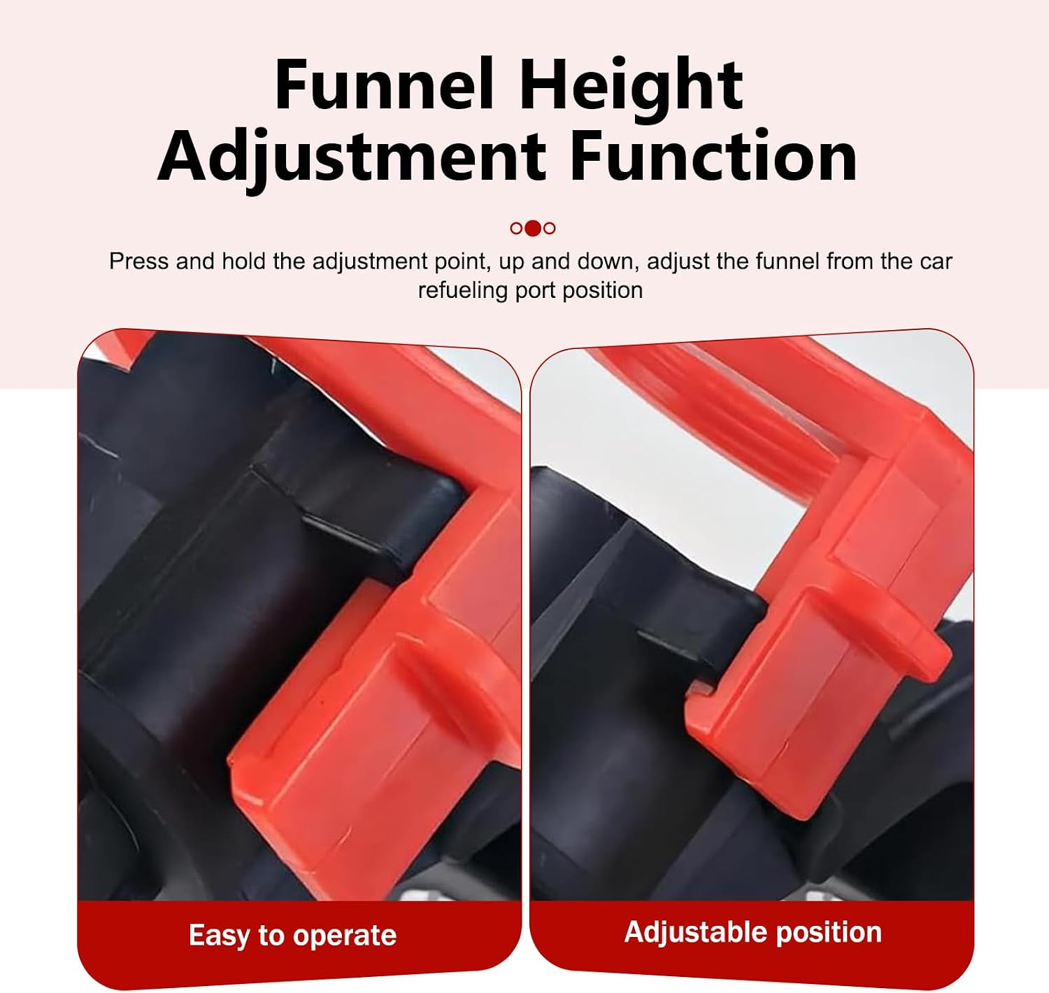 Engine Fuel Funnel, Multi-functional Self-Locking Structure Oil Filling Tool, Detachable Fuel Funnel Oil Changing Tool with Observation Window, Universal for Most Cars (Red) image 5