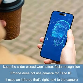 Front Camera Cover Compatible for iPhone 16/16Plus/16Pro/16Pro Max/15/15Plus/15Pro/15Pro Max/14Pro/14Pro Max,Webcam Cover Protect Privacy and Security,Not Affect Face ID, 2 Pack-Silver