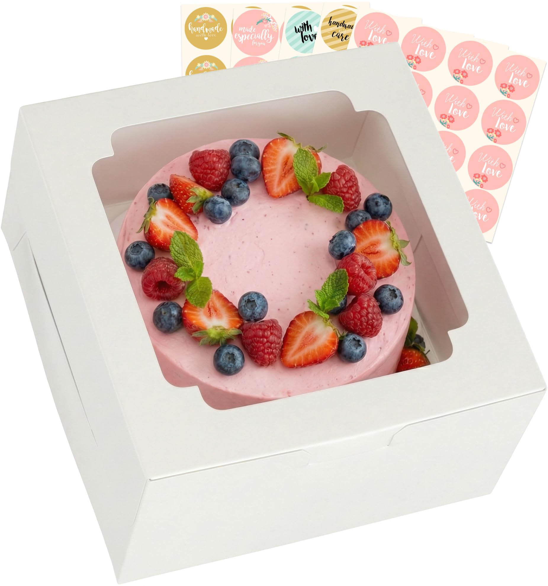 Amazon.com: 25pcs Cake Boxes 10x10x5 Inch with Window, 10 Inch