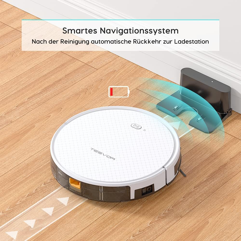 Tesvor Robot Vacuum automatically returning to its charging station