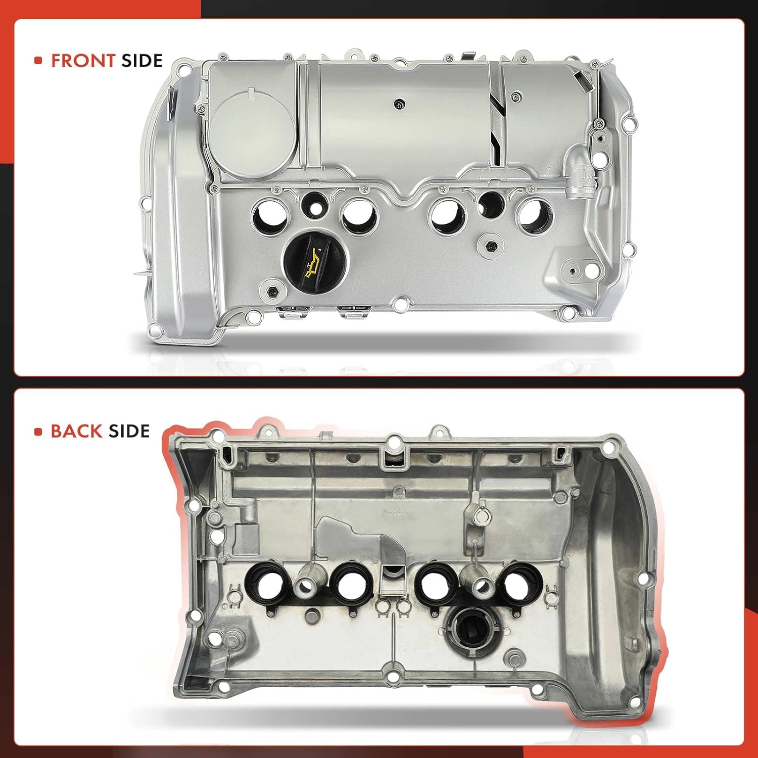 A-Premium Upgraded Aluminum Engine Valve Cover with Valve Cover Gasket, Cap and Bolts Compatible with Mini Cooper 2011-2016, Cooper Countryman 2011-2016, Cooper Paceman 2013-2016, 1.6L