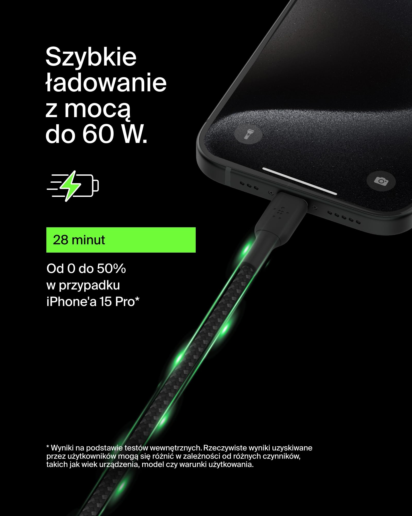 Belkin Kabel USB-C do USB-C w oplocie do szybkiego ładowania urządzeń iPhone 15, Samsung Galaxy S24, S23, Note, Pixel, iPad Pro, iPad Mini, Nintendo Switch, kabel USB typu C, 1 m – czarny