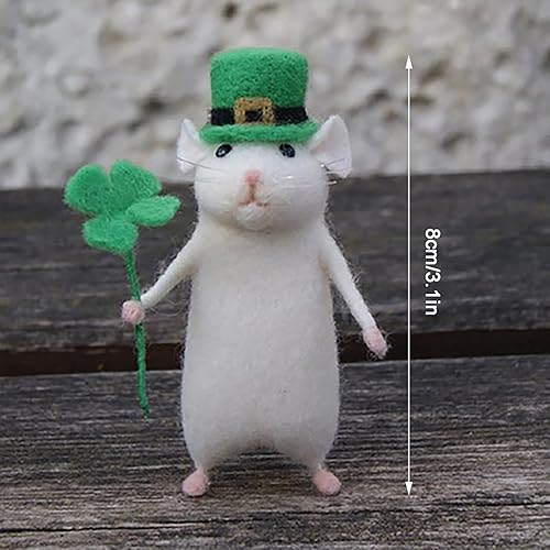 Miniatura 2 de Kit de inicio de fieltro de aguja de ratones de Halloween, juego de materiales de fieltro de lana de fieltro, animales, aguja de fieltro de Navidad,