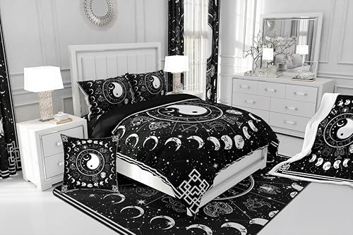 Vista 16 de Funda de edredón con estampado de gatos de dibujos animados, para niños, niñas, amantes de los gatos, funda de edredón rosa con corazón y fresa