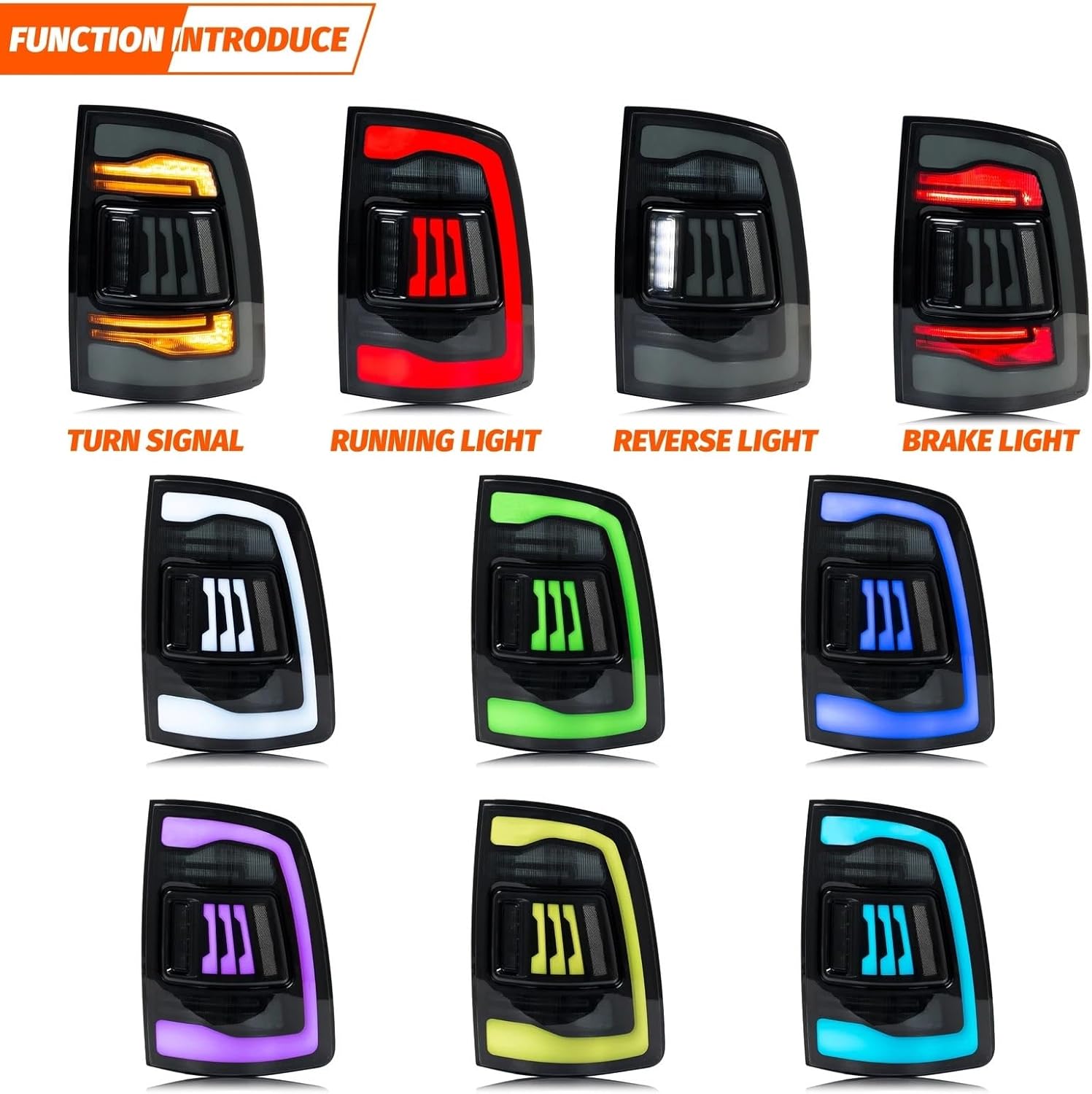 LED RGB テールライト ダッジラム 1500 2500 3500 2008-2018 第 4 世代ダイナミックアニメーションシ