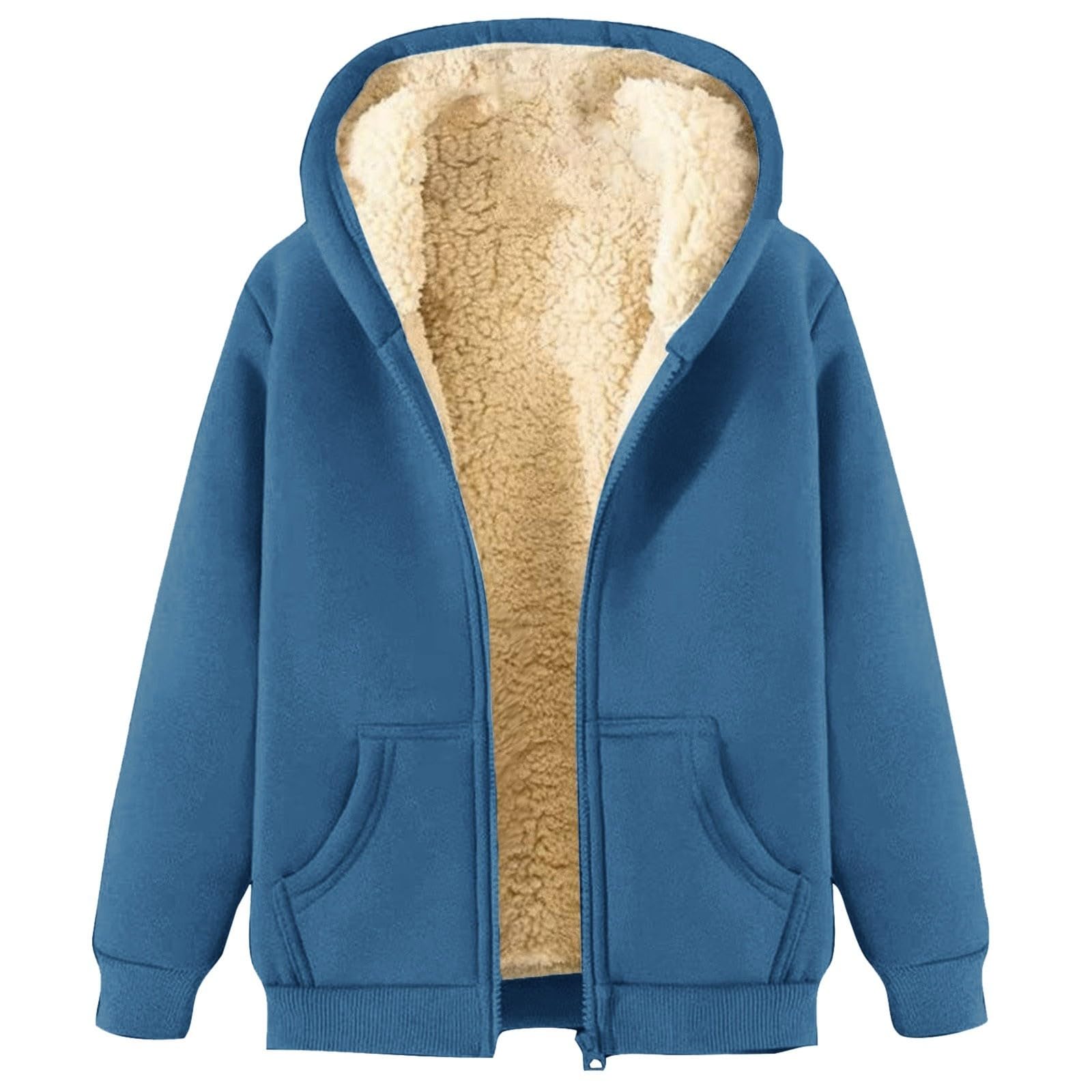 Fleece Hoodie Jacket Fluffy Zip Up Hoodie Womens Women's Fleece