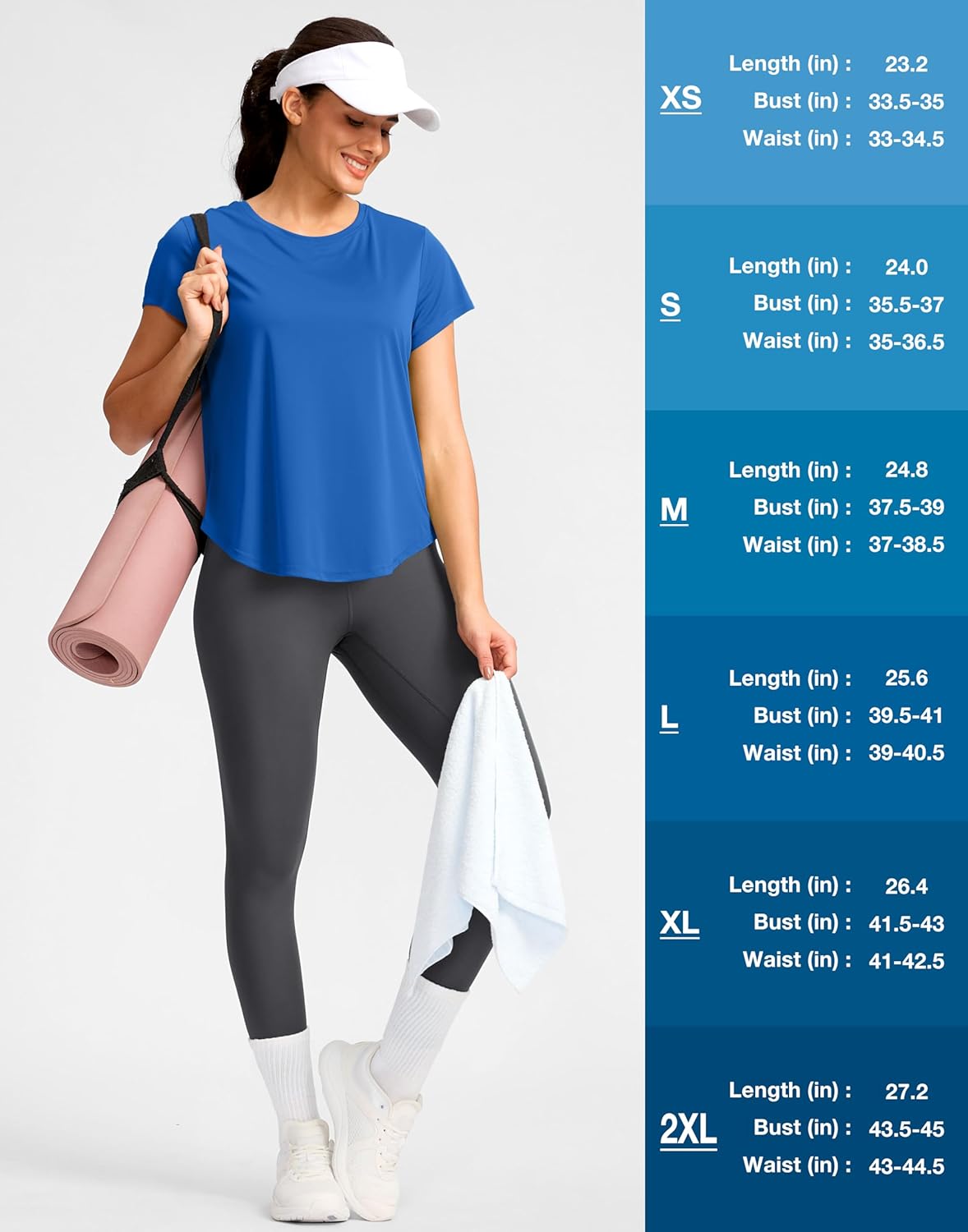 G Gradual Women's Workout Tops Short Sleeve Lightweight Athletic Yoga Running Shirts Loose Fit Quick Dry Gym T-Shirts