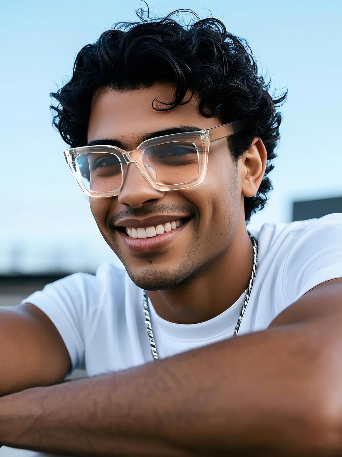 VISOONE Chunky Square Blue Light Blocking Glasses with Anti Computer Glare for Working Women Men MONTANA - Image 3