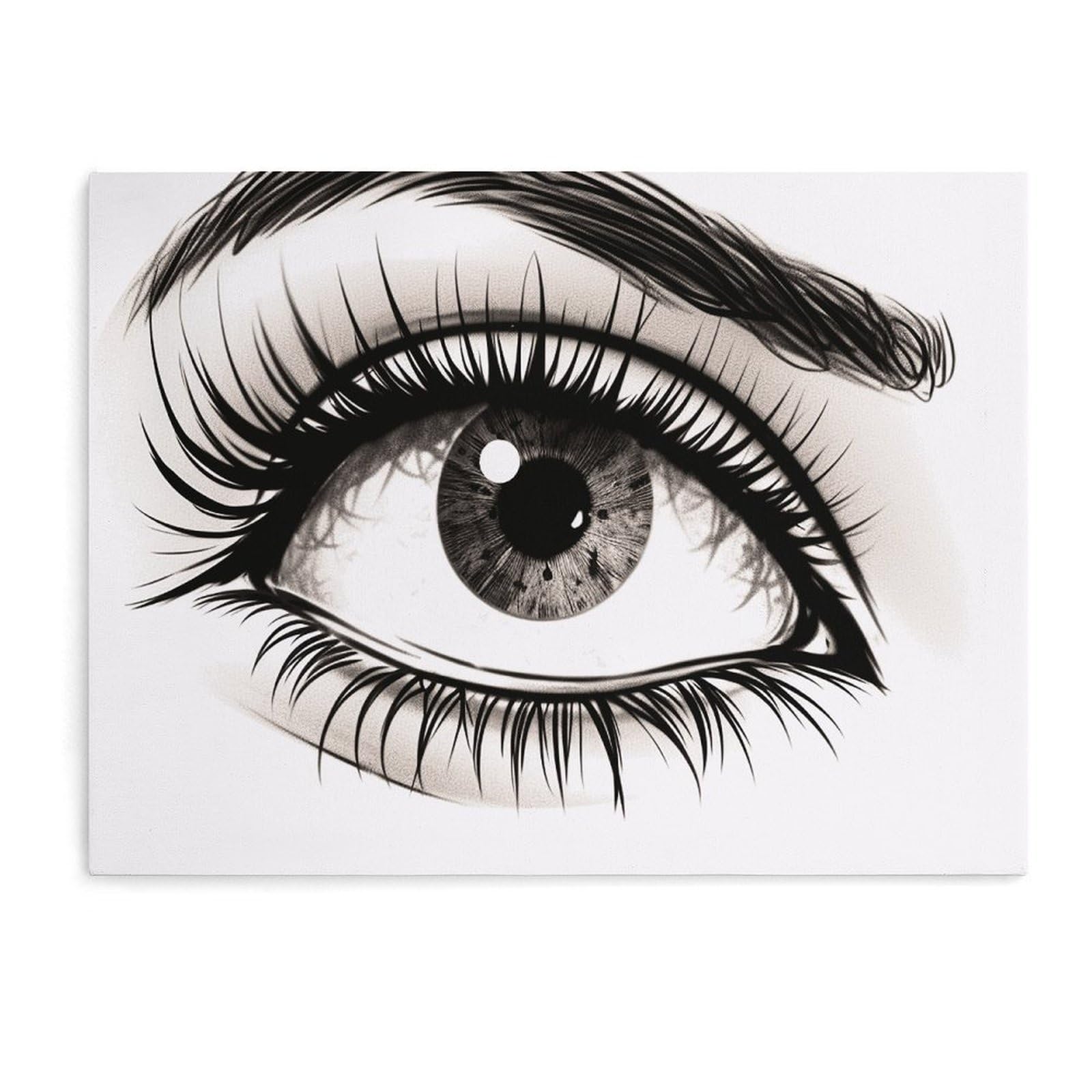 Fodpand Unframe-Style Eyelash Bathroom Wall Art Canvas Prints, Artwork For Walls For Living Room Hallway Stair Office Wall Decor, Pictures Home Decor 15.7X11.8 Inch