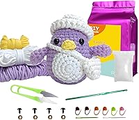 Vista 8 de Wadukud Kit de ganchillo para principiantes, kit de animales de ganchillo para adultos y niños, kit de inicio de ganchillo con tutoriales en video