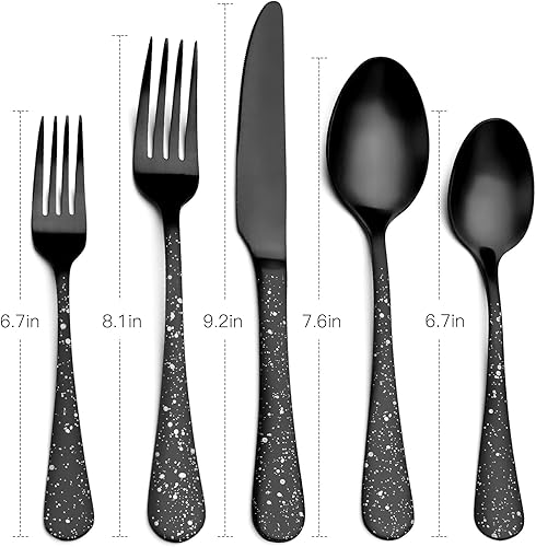 Miniatura 2 de O.C.E. Juego de cubiertos de acero inoxidable mate, juego de cubiertos de 20 piezas para 4 personas, acabado satinado, apto para lavavajillas