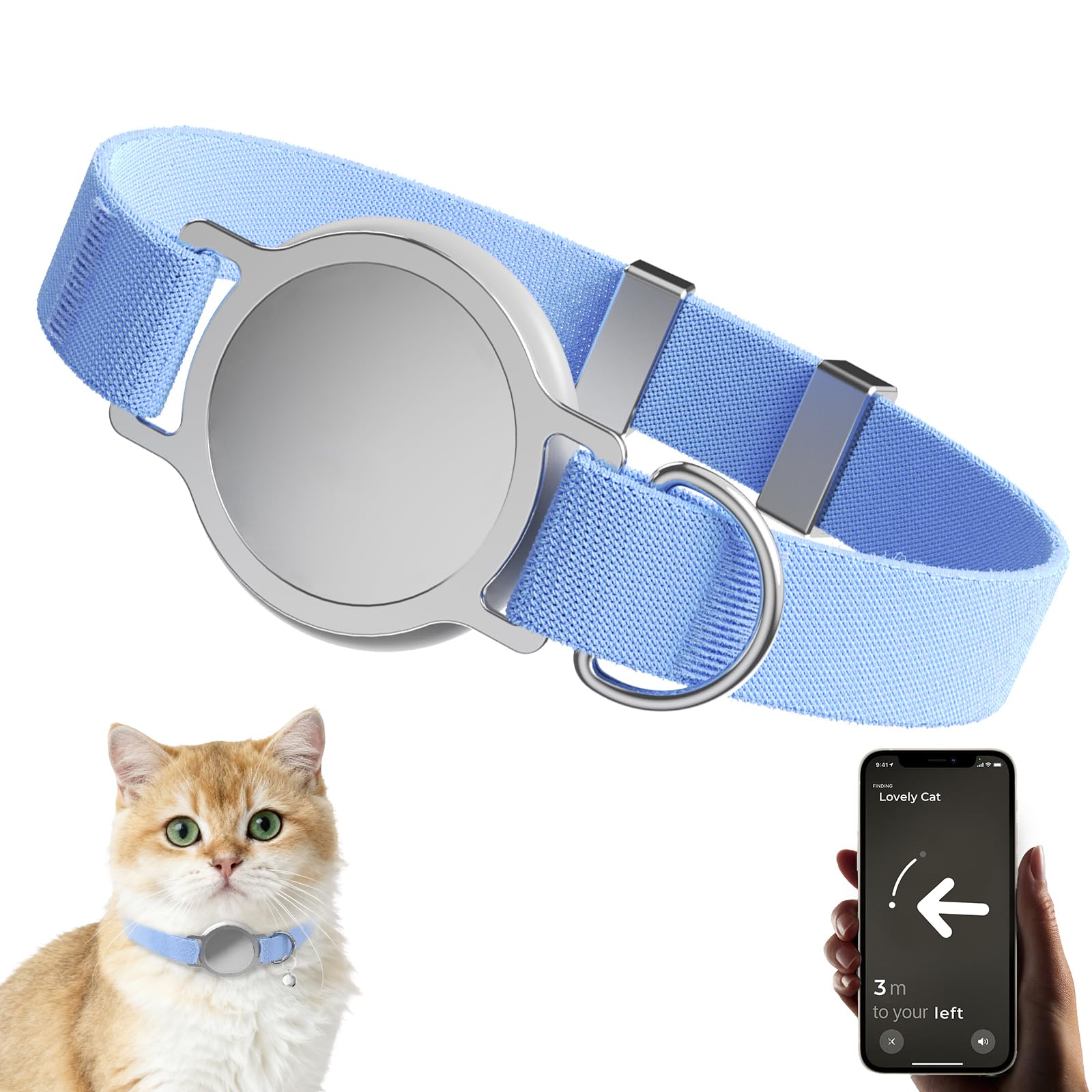 Photo 1 of ZOWPET AirTag Cat Collar (Blue)