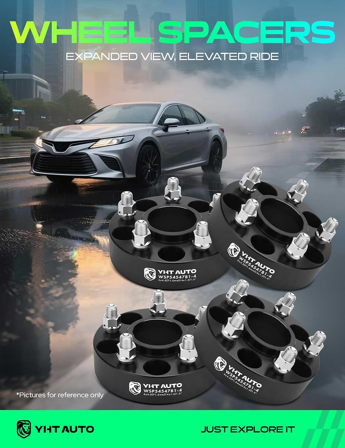 YHTAUTO 5x4.5 Hub Centric Wheel Spacers 1.5 Inch for Chrysler, Dodge
