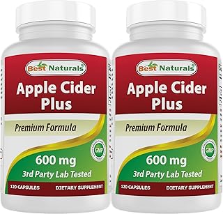 Sponsored Ad - Best Naturals Apple Cider Vinegar Plus 600 Mg 120 Capsules - Vinegar Capsules for Healthier Digestion, Clea...