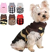 Vista 9 de Ropa para perros pequeños, niño y niña, chaleco de vellón de leopardo chihuahua, suéter elástico para cachorros, ropa para mascotas, suéter Yorkie