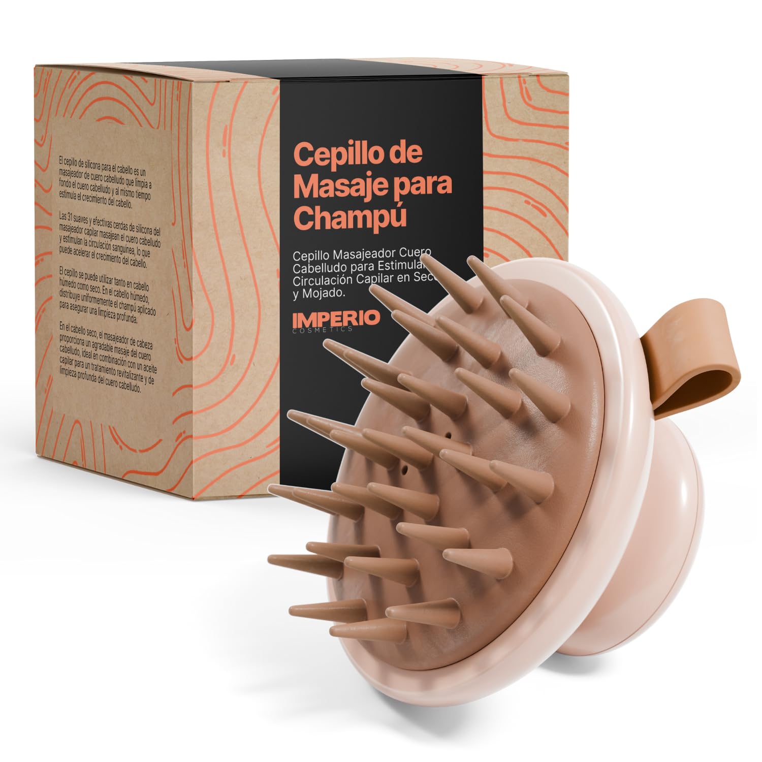 IMPERIO Scalp Massager for Hair Growth – Scalp Massager Brush to Stimulate Hair Circulation in Dry and Wet (Pink)