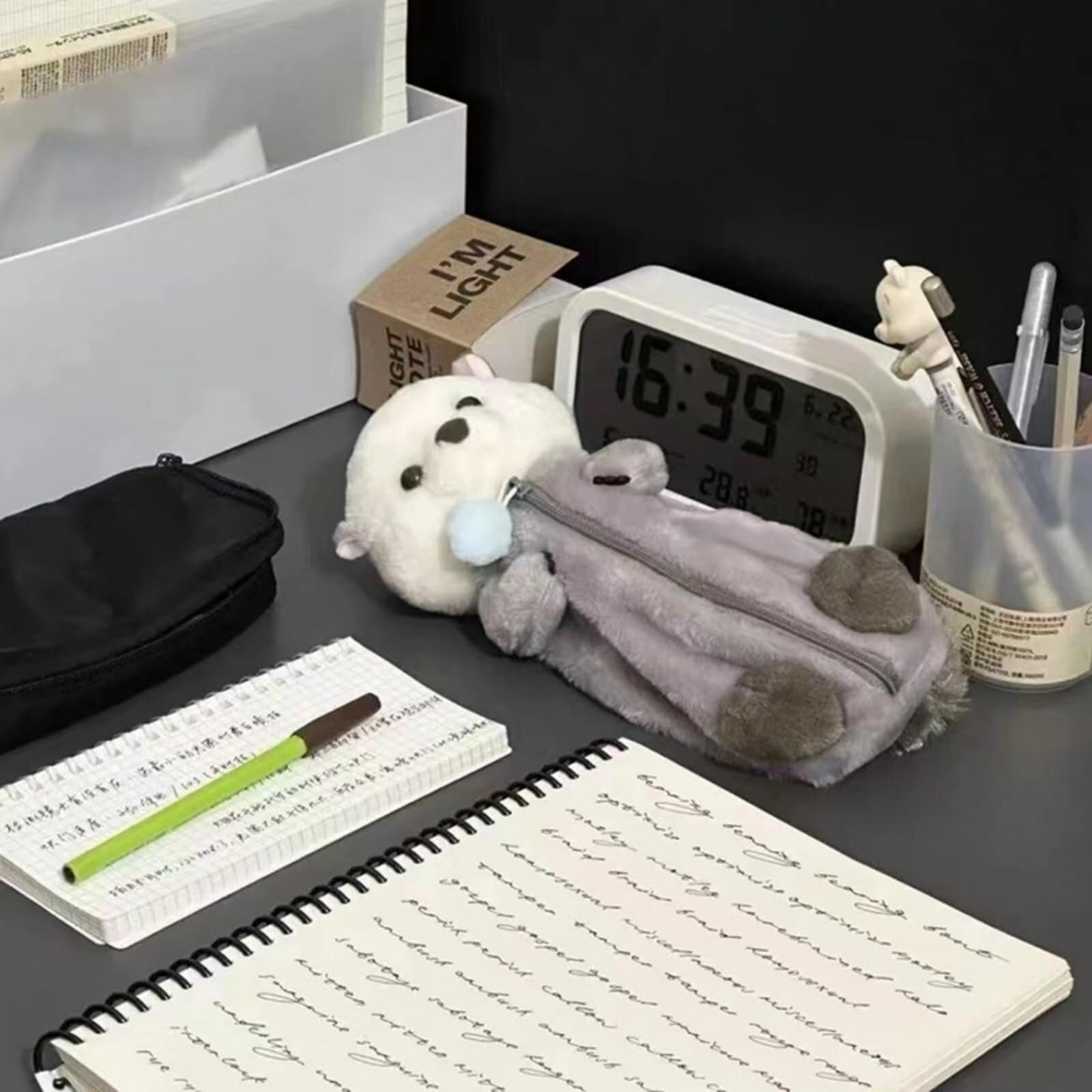 Amazon.co.jp: カワウソのペンケースポーチ、ぬいぐるみの動物の文房具