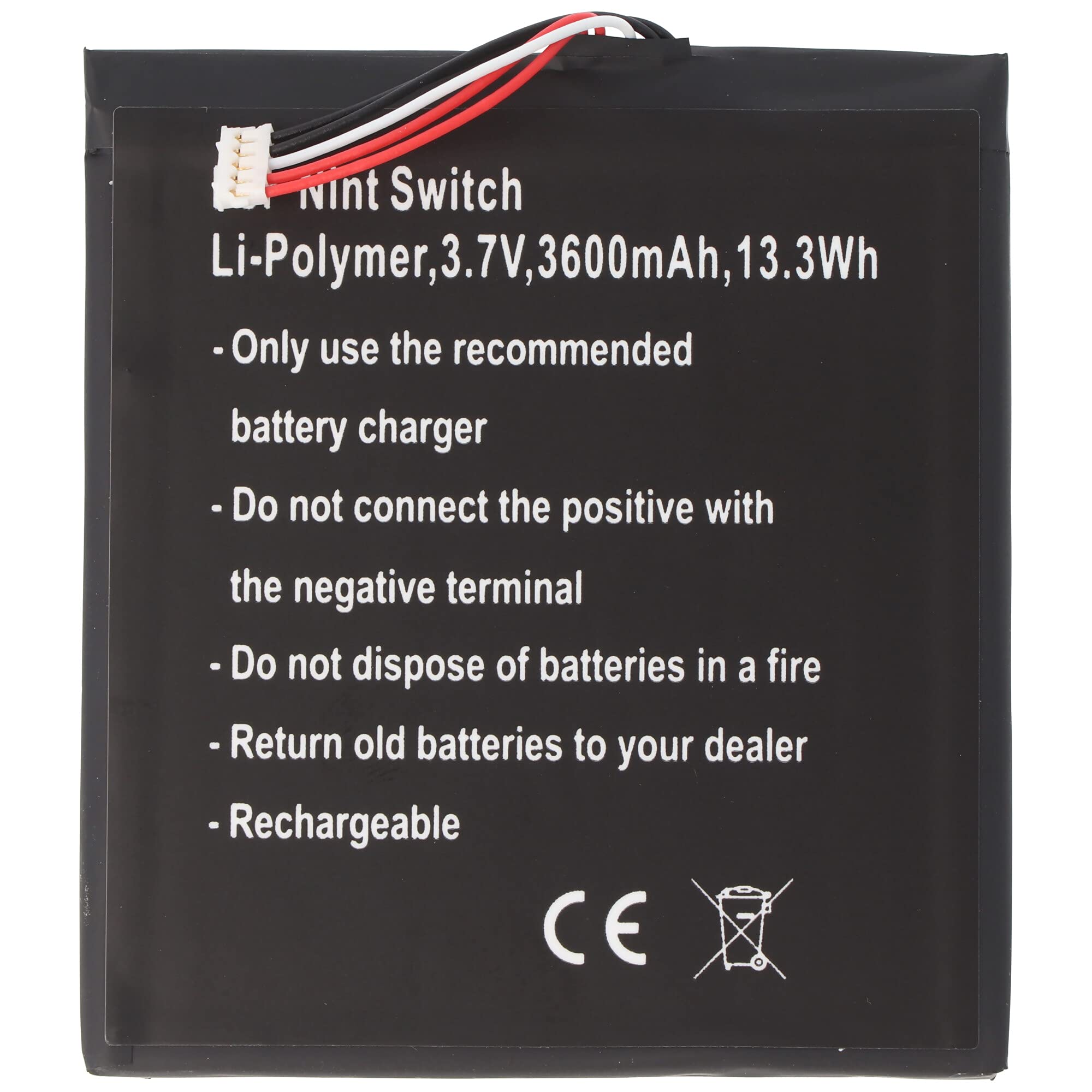 AccuCell - Batería para Nintendo Switch (polímero de litio, 3,7 V, 3600 mAh, 13,3 Wh)