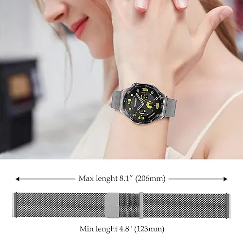 Vista 77 de Correas compatibles con Samsung Galaxy Watch de 1.81 pulgadas / Galaxy 3 de 1.77 pulgadas / Gear S3, correa de repuesto de malla metálica de acero