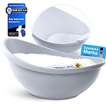 baby bath with bath insert for newborns - test winner - non-slip baby bath for babies and toddlers - 0-6 months - baby bath for shower bathtub gray