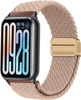 [KeeFos] 尼龙材质 表带 Xiaomi Smart Band 10 Pro/9 Pro/8 Pro/Redmi Watch 6/5/4 对应 替换表带 磁性扣 磁铁式扣 替换带 兼容性 伸缩 尺寸可调节 透气性 小米智能表带 更换用 皮带 (奶茶)