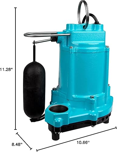 Miniatura 9 de Little Giant 6EC-CIA-SFS Bomba sumergible de sumideroefluente automática de hierro fundido de 13 HP, 115 voltios, 3180 GPH con base de