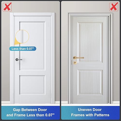 Miniatura 5 de Paquete de 2 cerraduras de refuerzo de puerta AceMining que soportan 800 libras de fuerza, cerradura de puerta extra negra con 8 tornillos que evita