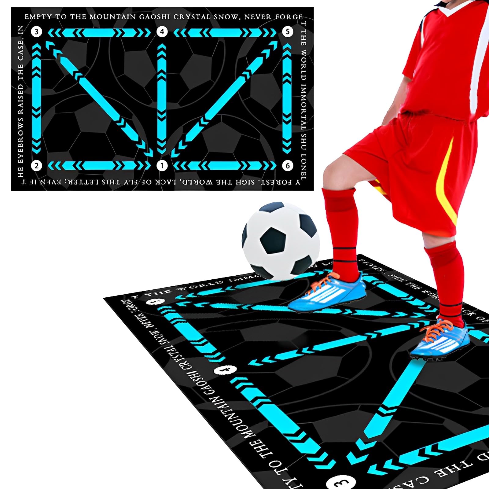 WTZWYFWJ Estera De Entrenamiento De Fútbol,60 X 90 Cm Tapete De Fútbol Verde,Tapete De Fútbol Antideslizante,Tapete De Fútbol Silencioso Para Regatear,Football Footstep Training Mat Para Niños