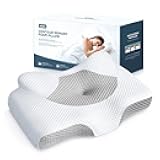 Cervical Pillow for Neck Pain Relief, Hollow Design Odorless Memory Foam Pillows with Cooling Case, Adjustable Orthopedic Bed Pillow for Sleeping, Support for Side Back Sleepers