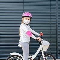 Vista 4 de Juego de casco para niños con equipo de protección deportiva: rodilleras, coderas, muñequeras, casco ajustable para niñas de 3 a 8 años de edad