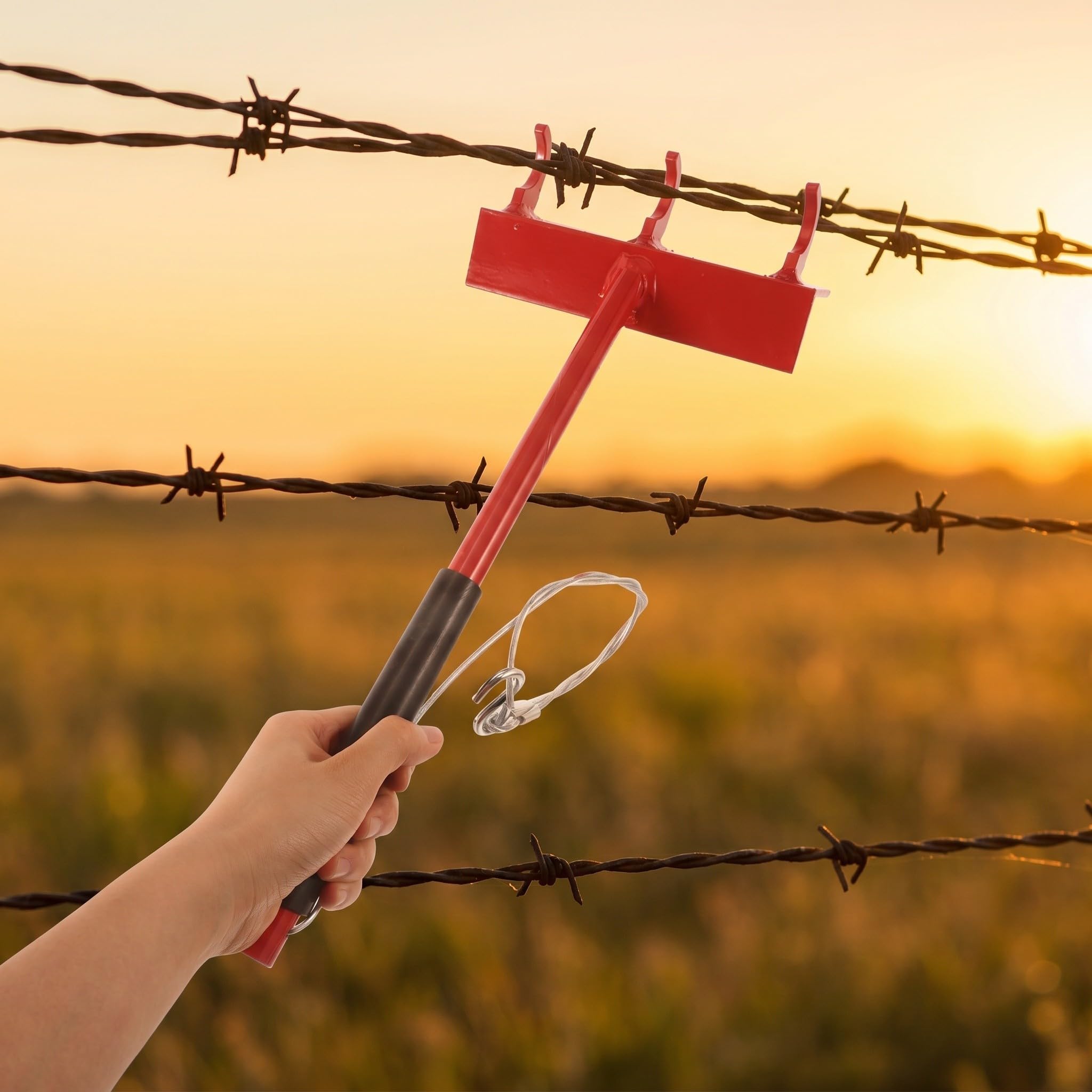 Tenditore per Recinzione con Ganci in Acciaio Inossidabile Regolazione Tensione Liscia, Capacità 300 Lbs, Gancio Cavo 28" per Installazione Recinzioni e Giardino