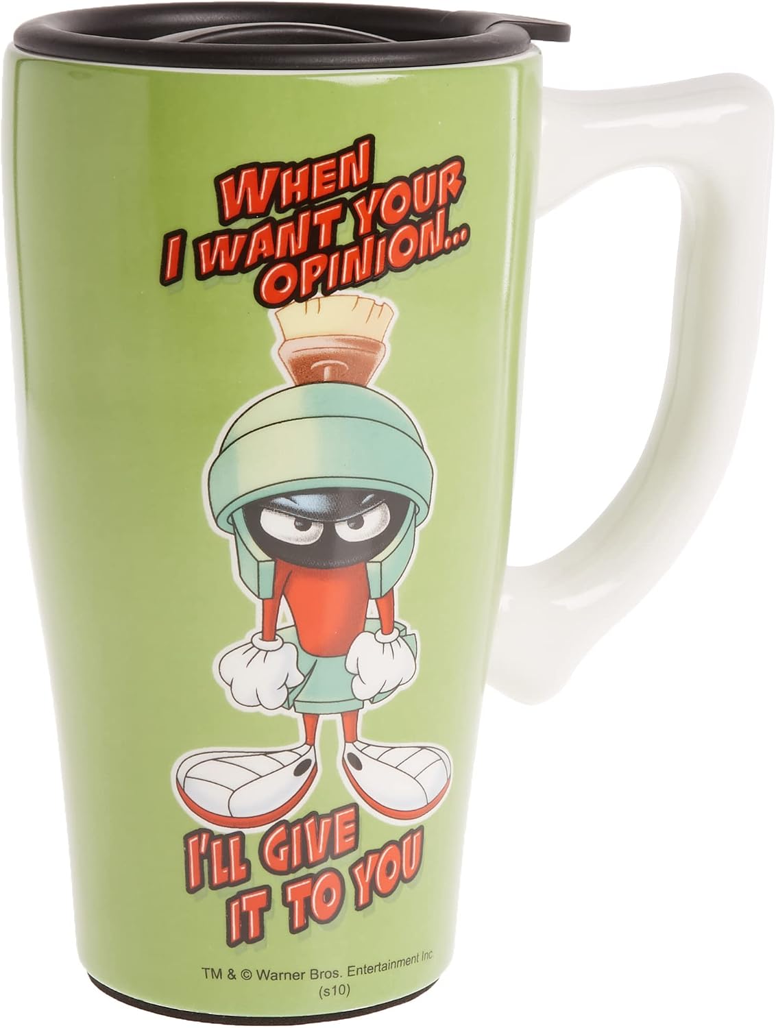 Spoontiques - Ceramic Travel Mugs - Marvin Cup - Hot or Cold Beverages - Gift for Coffee Lovers