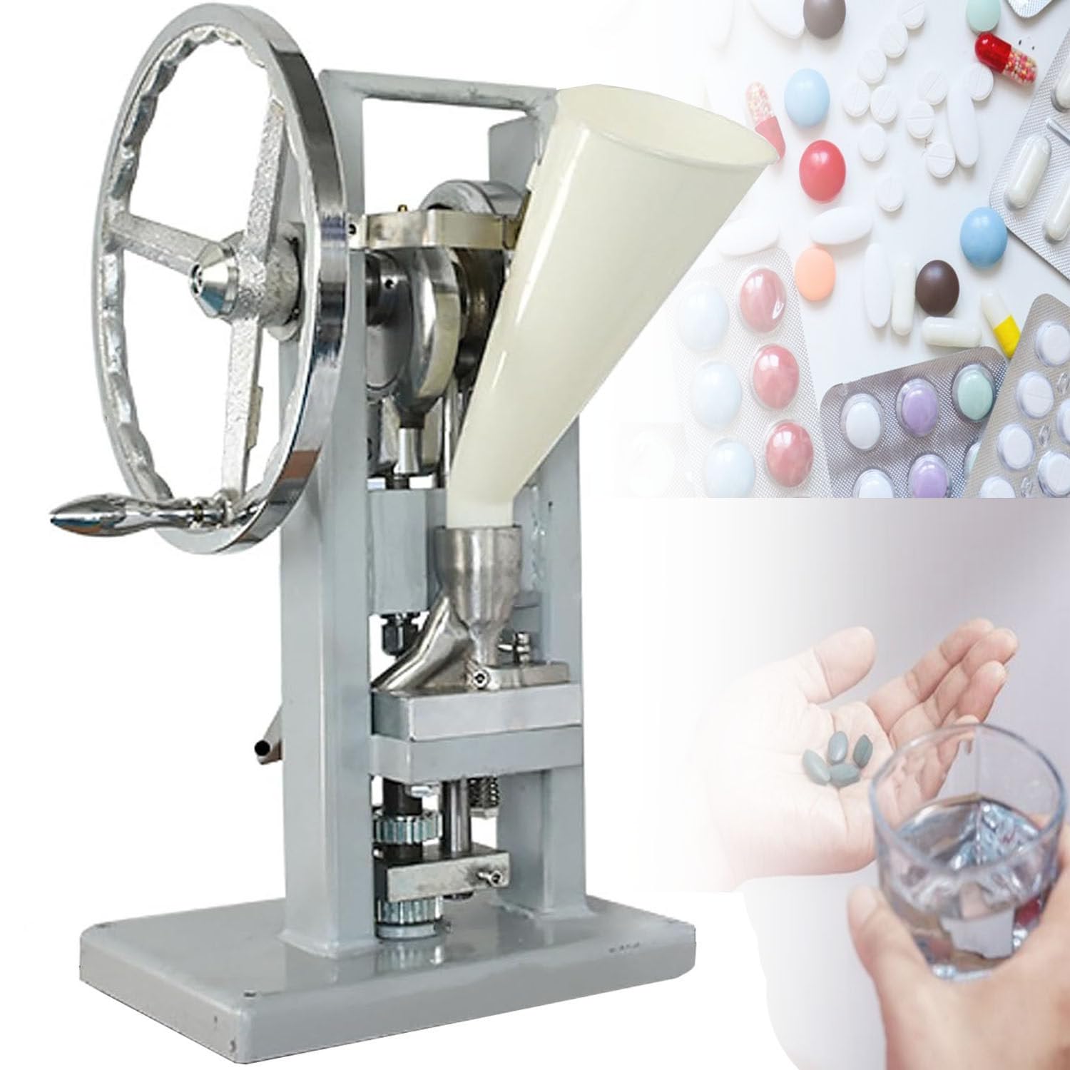 Prensa manual de pastillas de 12 mm, 0-2000 piezas/hora de grosor, ajustable, para uso doméstico y cocina