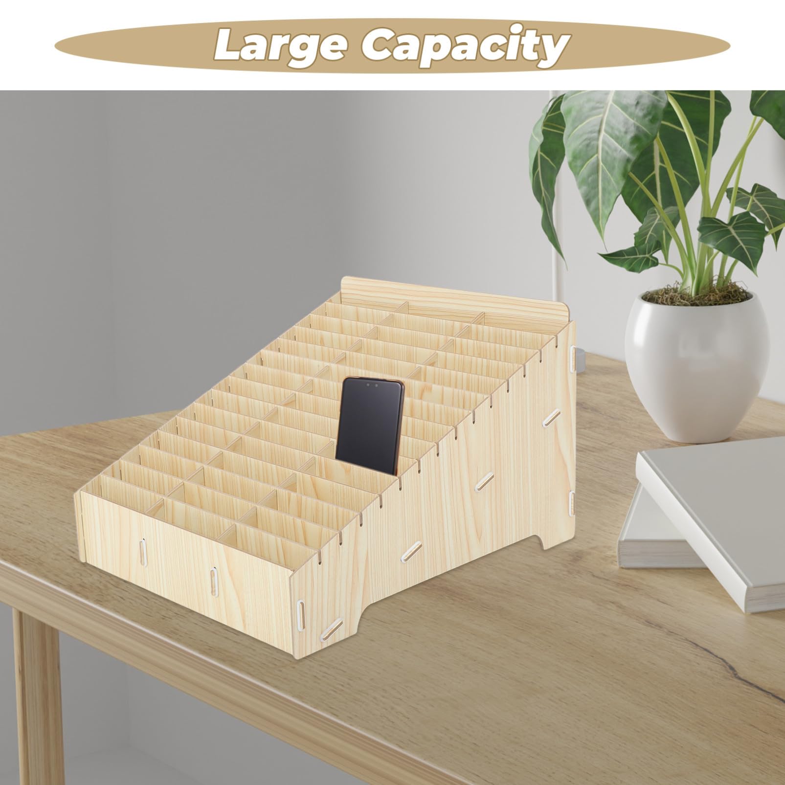 GALPADA Scatola Organizer in Legno D'acero 45 Scomparti Multiuso, Portaoggetti per Piccoli Articoli e Materiale da Ufficio, per Scuola e Aula
