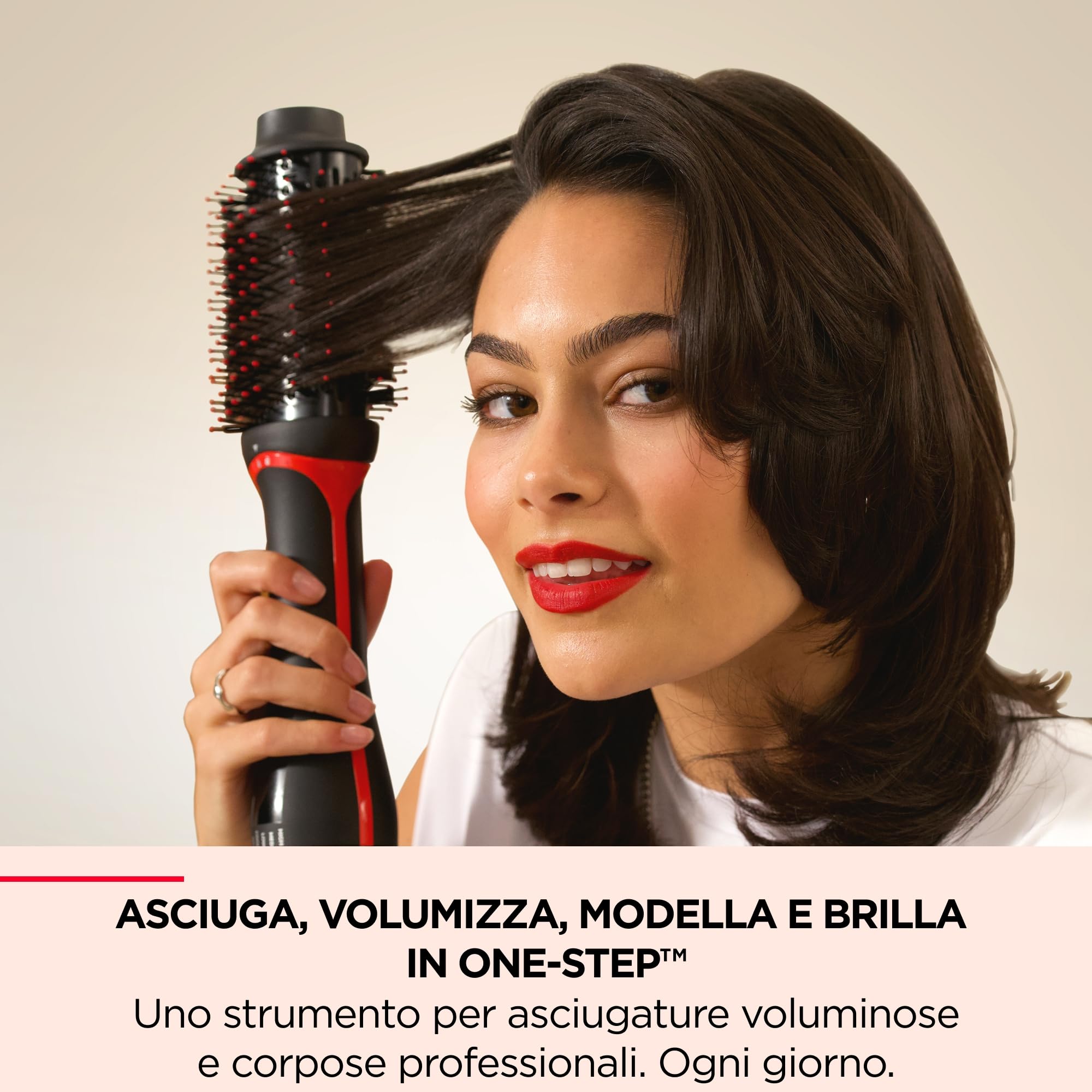 Revlon One-Step Volumiser Plus (spazzola ovale staccabile, rivestimento in ceramica di titanio, setole miste con punte a sfera al carbone attivo, tecnologia ionica alla tormalina)