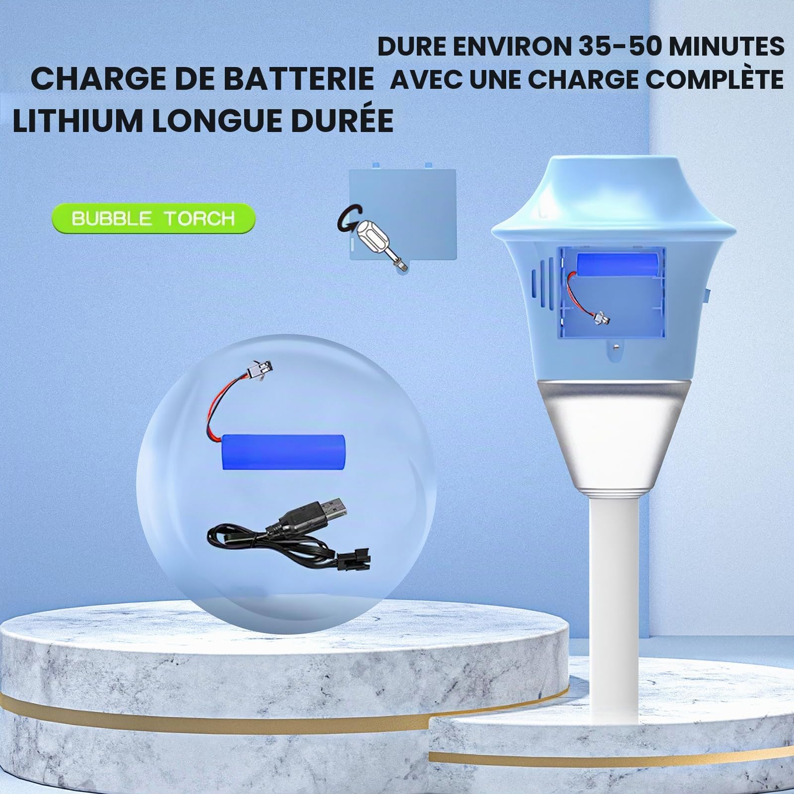 Lampe à bulles de jardin, machine à bulles d'extérieur avec lumière et musique, machine à bulles électrique rechargeable avec plus de 20 000 bulles par minute, pour jardin, fête, enfants (rouge)