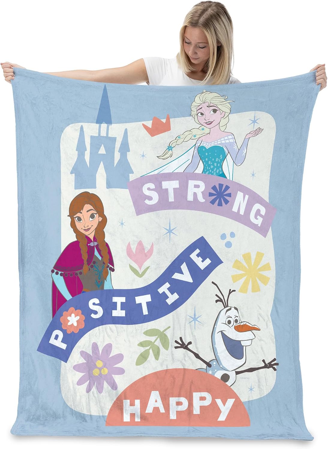 Disney Frozen, Strong Positive Happy, Silk Touch Throw Blanket, 40 x 50 Inches