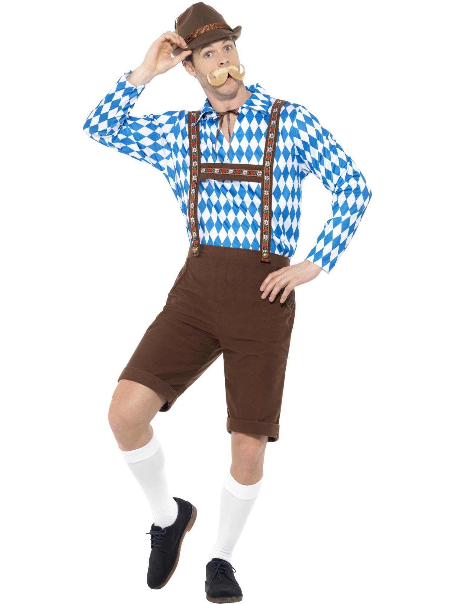 Smiffys Men's Blue, Brown Bavarian Beer Man Costume
