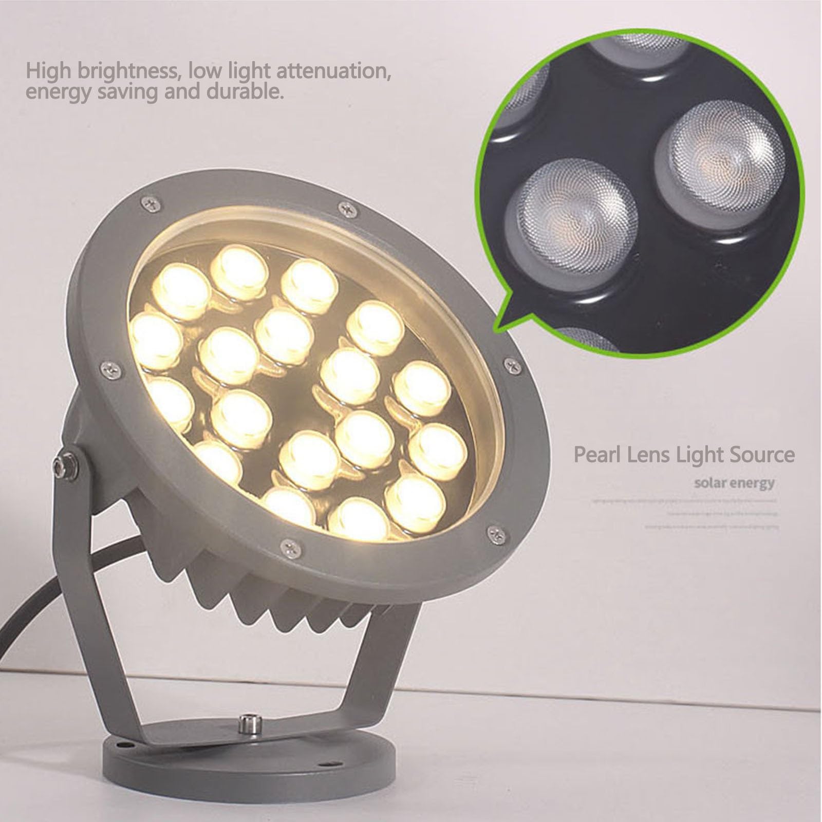 Oświetlenie podłogowe LED 100-260 V AC, zewnętrzne światła RGB ze sterowaniem wewnętrznym, kolorowe światła drzew (czerwony, B-24W)