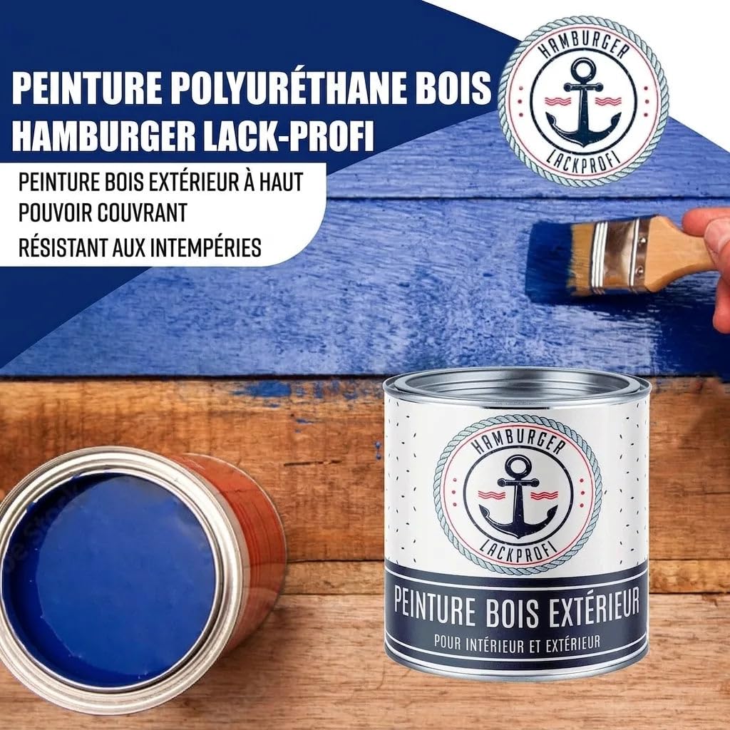 Peinture polyuréthane bois mat rose clair RAL 3014 Rose peinture façade bois vernis bois - Renforcée PU & résistante aux UV + kit (X300) & Diluant (1 L) (10 L) Hamburger Lack-Profi