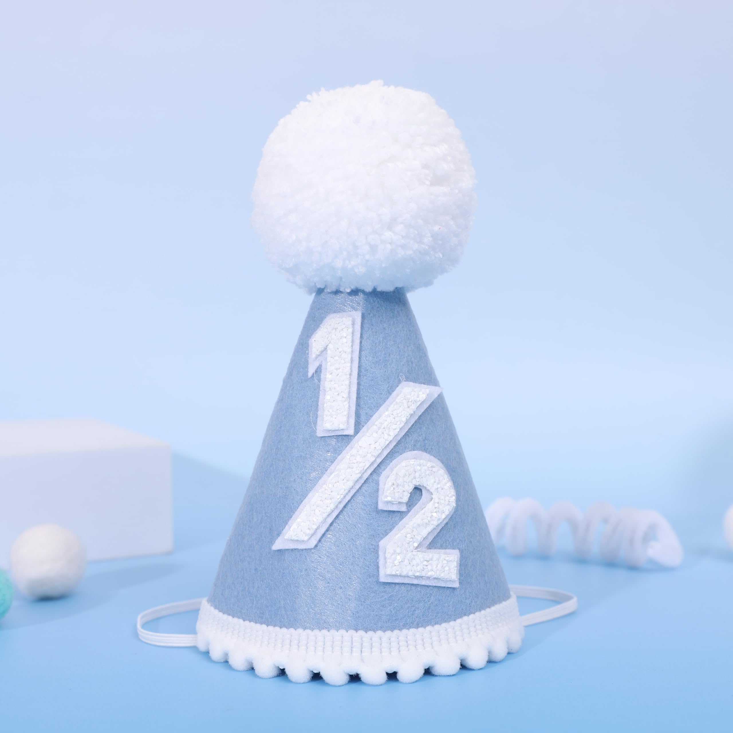 Blue Paper Happy Birthday Party Cone Hats For Kids & Adults