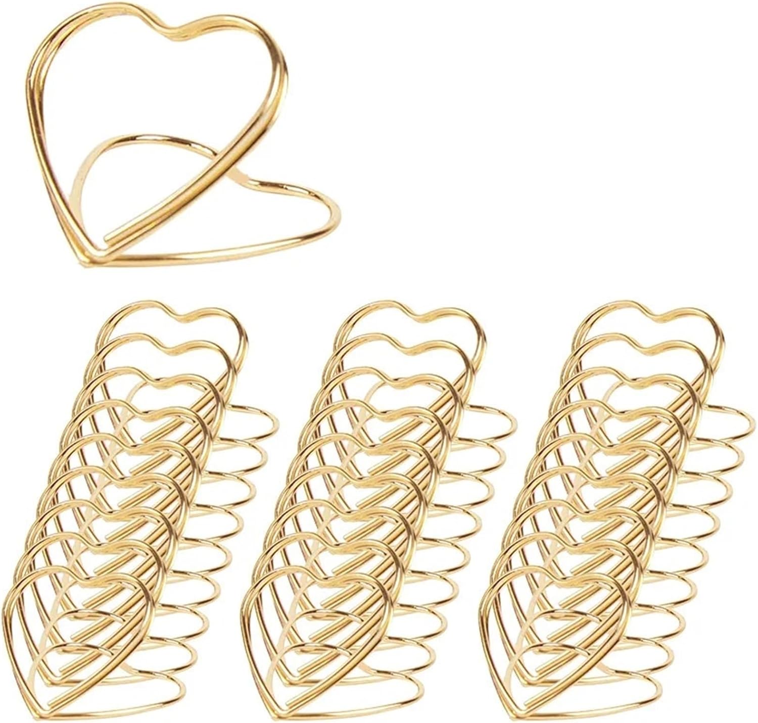 For Buffet 40pcs Heart Shape Table Number Name Sign Birthday Party Decoration Supplies Home Photo Clip Stands(Rose Gold)
