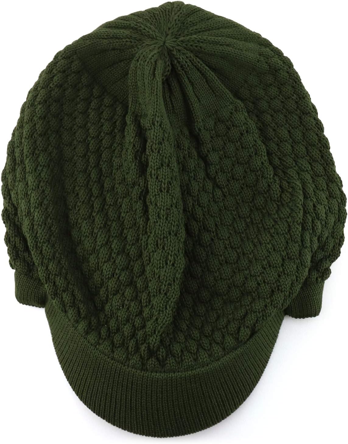 Armycrew Rastafarian Dreadlock Knit Oversized Slouch Cotton Visored Beanie - Image 2