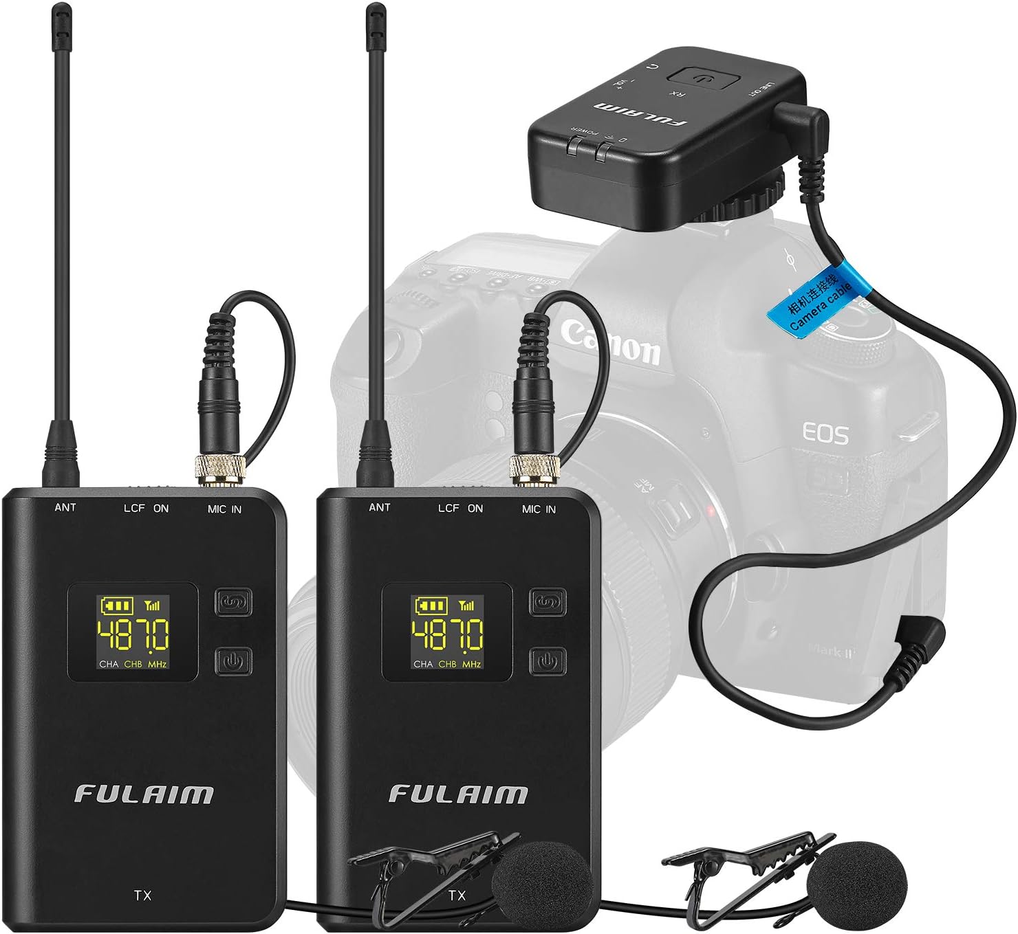 FULAIM MC12 4-Channel Wireless Lavalier Microphone System for DSLR & Smartphones